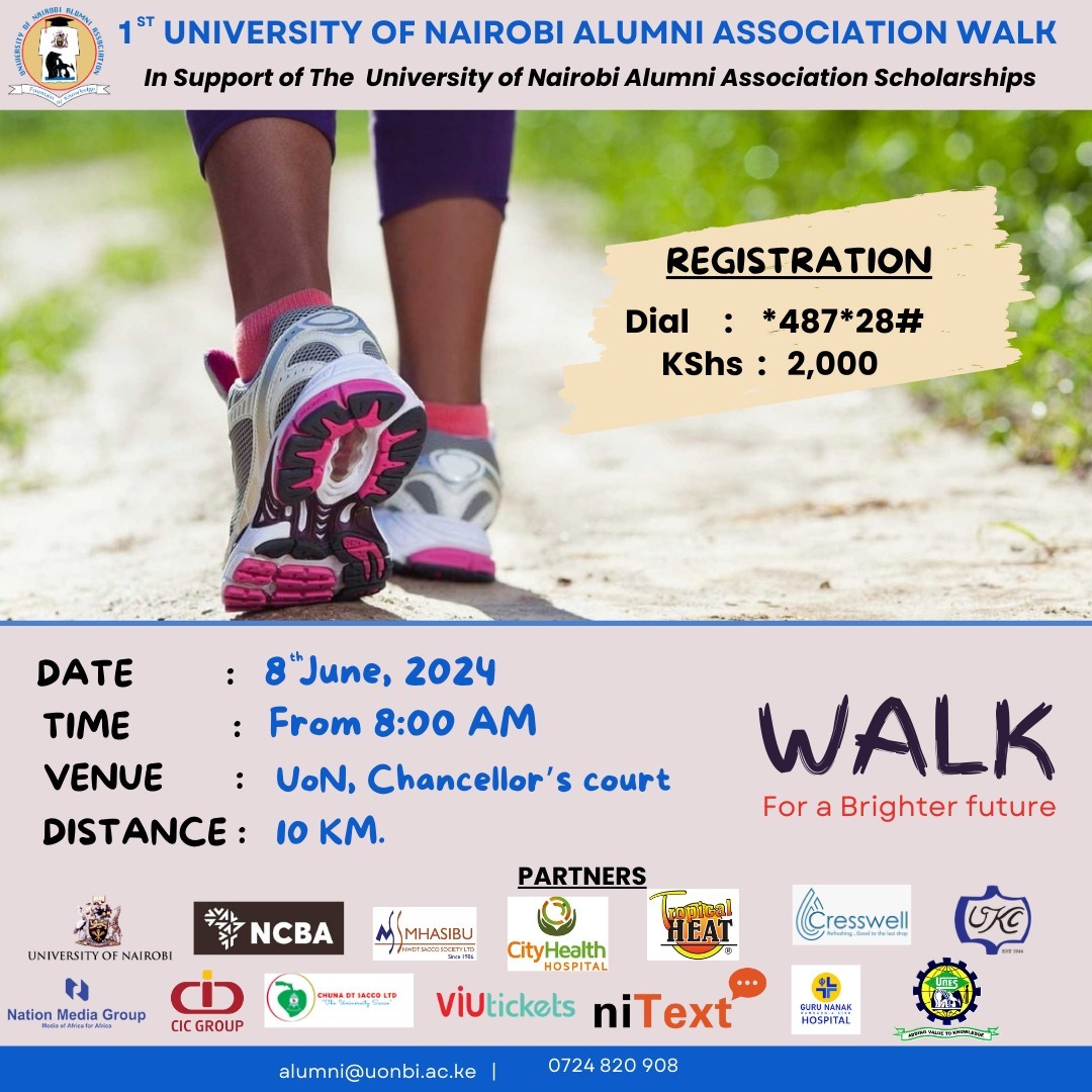The University of Nairobi has organized the 1st University of Nairobi Alumni Association Walk on June 8th, 2024, starting at 8:00am at the Chancellor's Court. The walk covers 10km and aims to bring together all University of Nairobi alumni in support of the Nairobi Alumni Association Scholarship. Let's come together and make a difference! iis it correct? ChatGPT