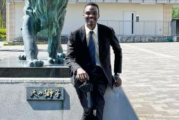 " Samuel Nyabuto, is among three Students from the Department of Literature who have completed the exchange program  at Soka university. Others Joash Kipkemoi and Michelle Opondo.